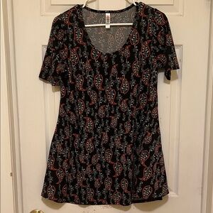 LuLaRoe Simply Comfortable Women’s Black Paisley Design Top Flowy Size XS